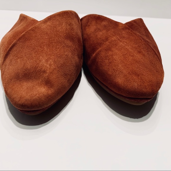 YOSI SAMRA VALENTINA BURNT ORANGE SUEDE MULES SLIP ON SHOES - Picture 3 of 11